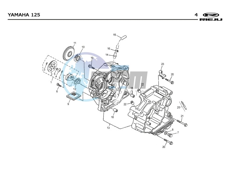 CRANKSHAFT CARTER  Yamaha 125 4t Euro 2