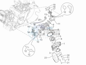 GP 800 drawing Throttle body - Injector - Union pipe