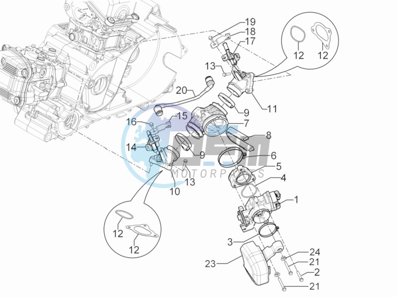 Throttle body - Injector - Union pipe