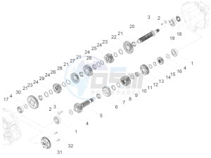 V7 III Racer 750 e4 (EMEA) drawing Gear box - Gear assembly