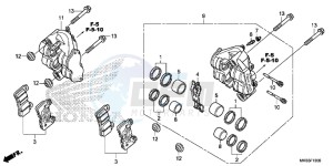 CBR1000RAG CBR1000 - Fireblade ABS Europe Direct - (ED) drawing FRONT BRAKE CALIPER (CBR1000RR/ RA)