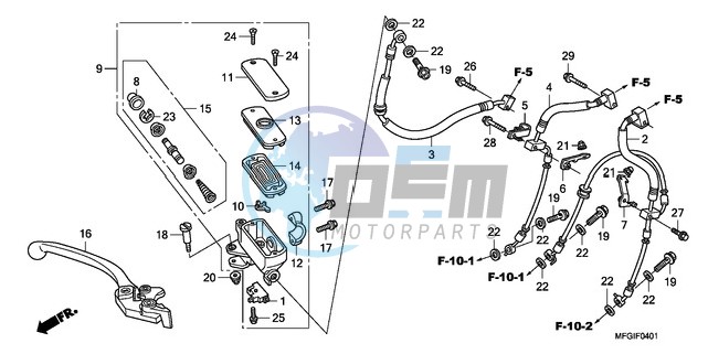 FR. BRAKE MASTER CYLINDER (CB600FA/FA3)