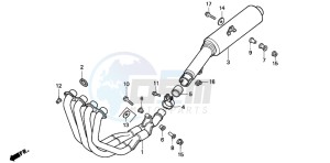 CBR600F drawing EXHAUST MUFFLER