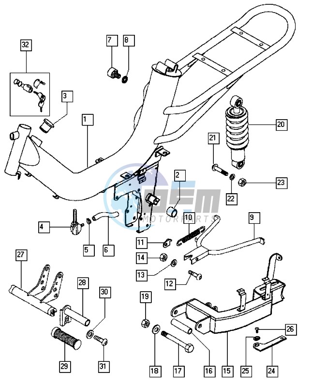 Frame-swing arm