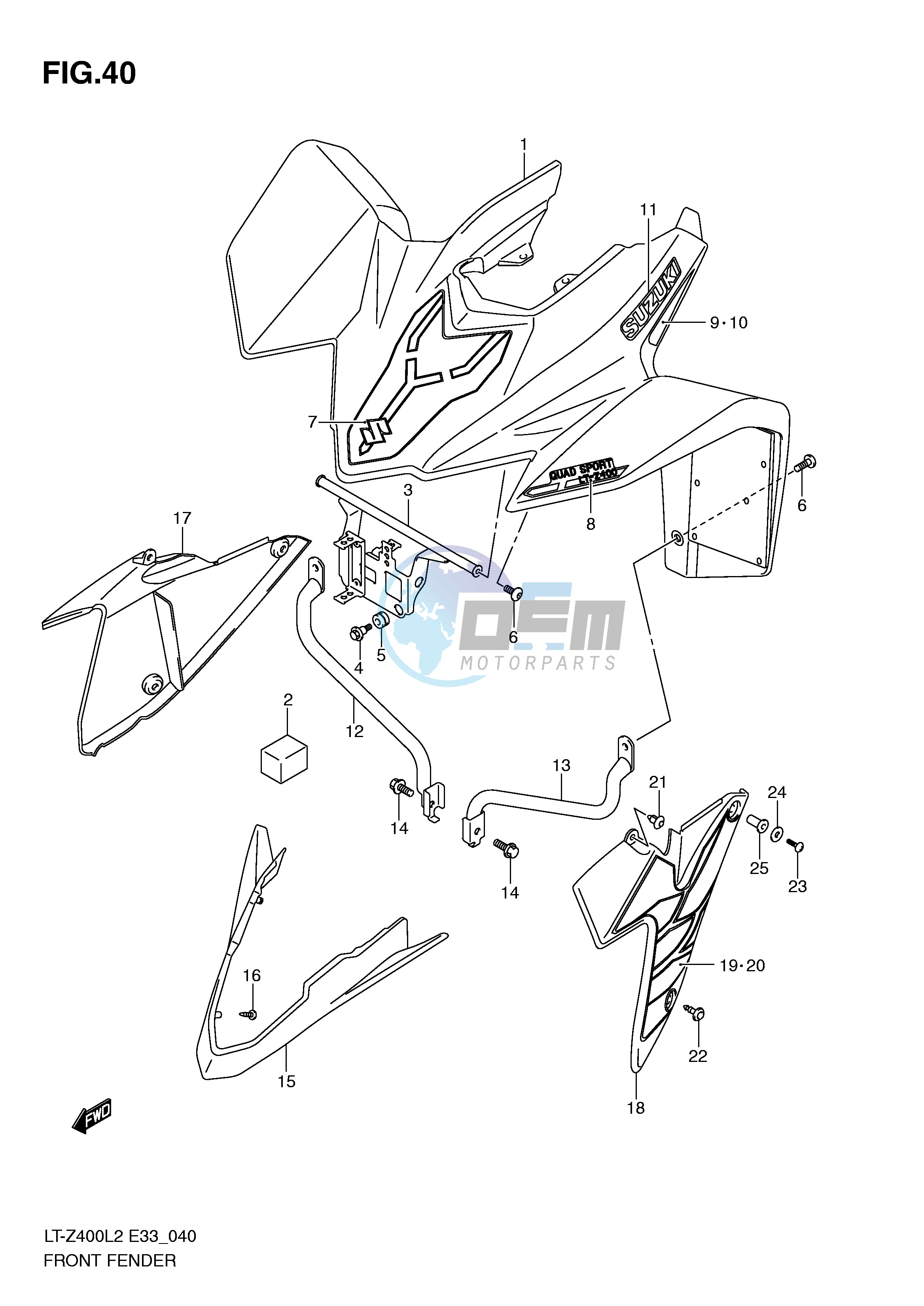 FRONT FENDER (LT-Z400ZL2 E33)