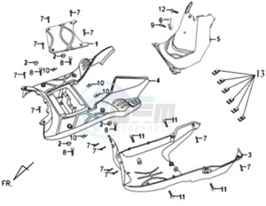 X'PRO 50 drawing FOOTREST / FRAME COWLING