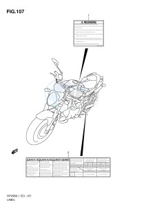 SFV650 (E21) Gladius drawing LABEL (SFV650UAL1 E21)