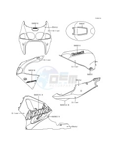 ZX 750 P [NINJA ZX-7R] (P1-P4) [NINJA ZX-7R] drawing DECALS-- SILVER- --- ZX750-P4- -