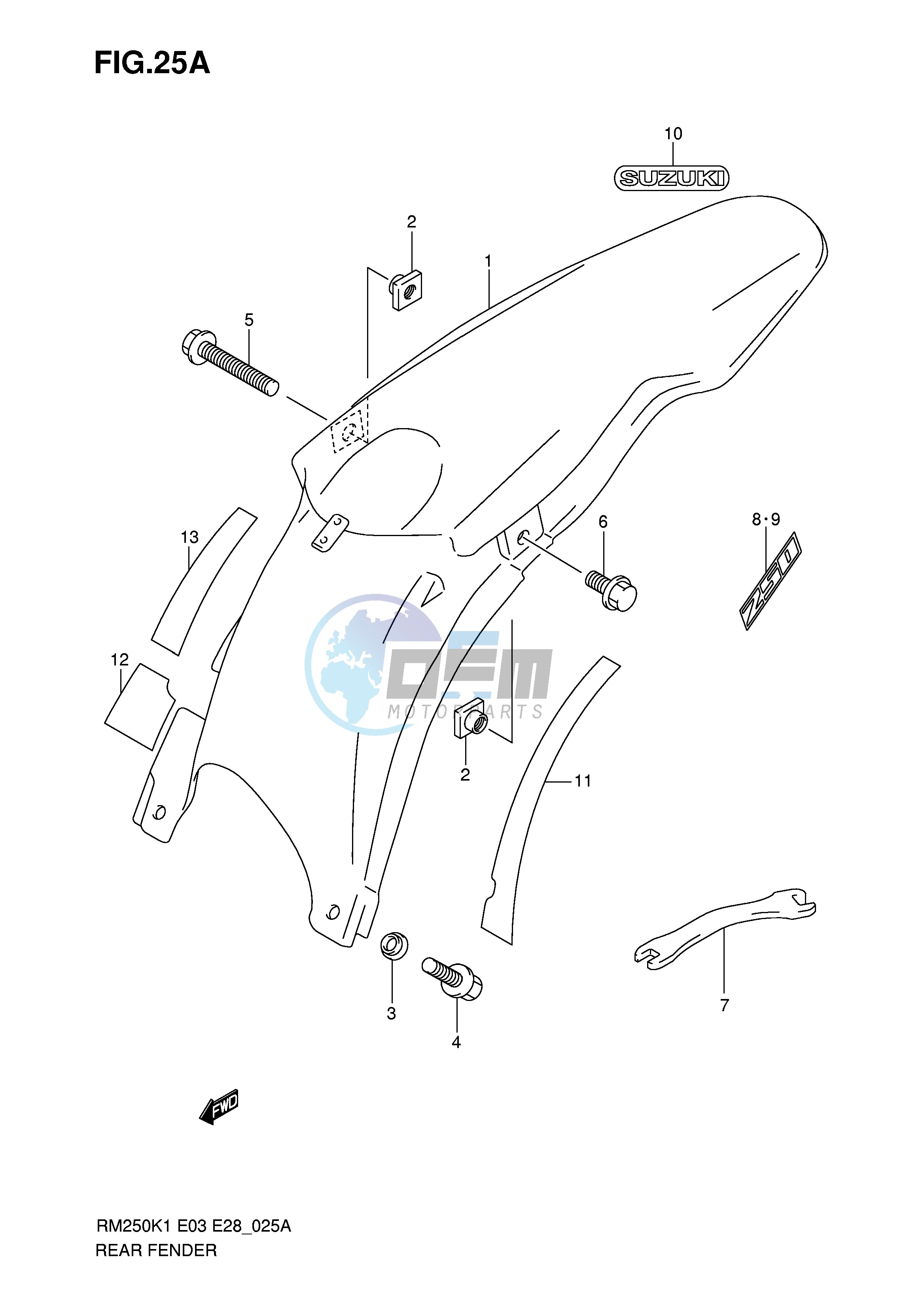 REAR FENDER (MODEL K2 K3 K4 K5 K6)