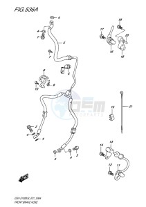 GSX-S1000 EU drawing FRONT BRAKE HOSE (NON ABS)