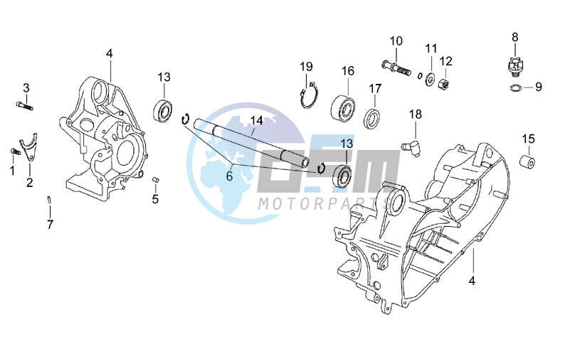 Central crank - Case set