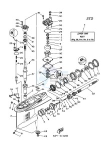 Z150PETOL drawing LOWER-CASING-x-DRIVE-1