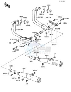 ZX 900 A [NINJA] (A1-A2) NINJA 900 drawing MUFFLERS