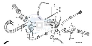 CBR1000RAA Korea - (KO / ABS) drawing HANDLE LEVER/SWITCH/CABLE