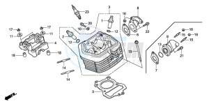 CRF80F 100 drawing CYLINDER HEAD