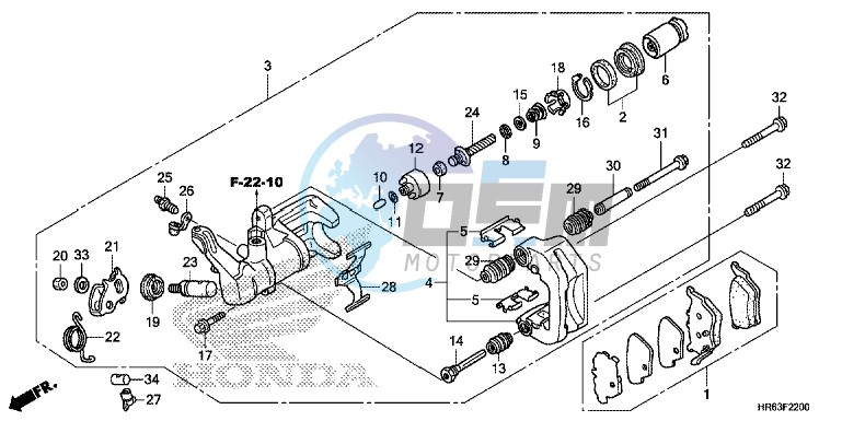 REAR BRAKE CALIPER