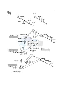 KFX700 KSV700A9F EU drawing Suspension