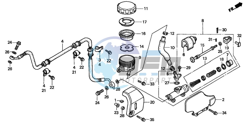 RR. BRAKE MASTER CYLINDER