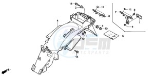 CB250 drawing REAR FENDER