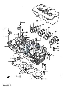 GSX-R750 (J-K-L) drawing CYLINDER HEAD (MODEL J K)