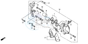 NTV650 drawing FRONT BRAKE CALIPER