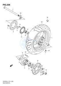 GSF650 (E21) Bandit drawing REAR WHEEL (GSF650UAL1 E21)