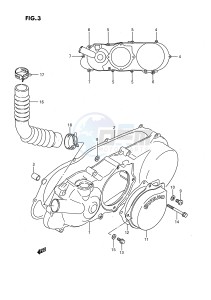 LT80 (P3) drawing CRANKCASE LEFT COVER