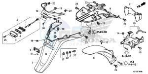 SH125ASG SH125D UK - (E) drawing REAR FENDER/ LICENSE LIGHT