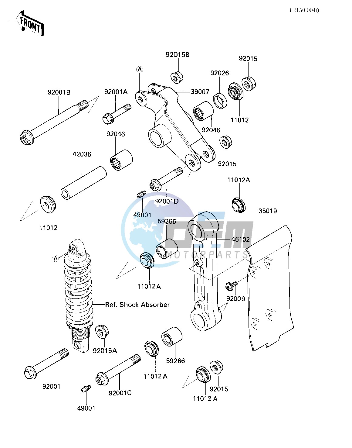 REAR SUSPENSION -- 84 KX250-C2- -