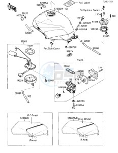 ZX 750 F [NINJA 750R] (F1-F3) [NINJA 750R] drawing FUEL TANK