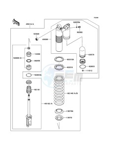 KLX450R KLX450A9F EU drawing Shock Absorber(s)