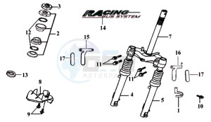 JET EURO 50 drawing FRONT FORK/ STEERING HEAD BEARING