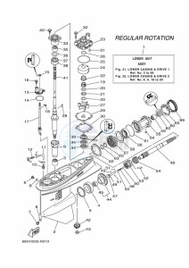 F115AETX drawing PROPELLER-HOUSING-AND-TRANSMISSION-1