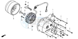 VT750DC SHADOW SPIRIT drawing LEFT CRANKCASE COVER/ GENERATOR