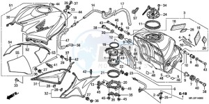 CBR600RA9 France - (F / ABS CMF MME) drawing FUEL TANK