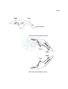 Z750R ABS ZR750PCF UF (UK FA) XX (EU ME A(FRICA) drawing Decals(Green)