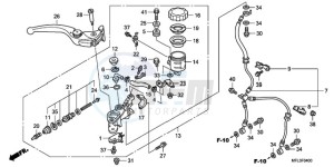 CBR1000RR9 Korea - (KO / MME SPC) drawing FR. BRAKE MASTER CYLINDER (CBR1000RR)