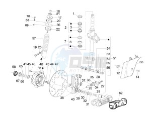 LX 50 4T-4V Touring drawing Fork - steering tube - Steering bearing unit