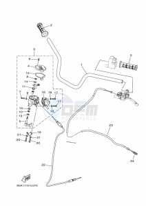 YFM700FWBD KODIAK 700 EPS (B5KN) drawing STEERING HANDLE & CABLE