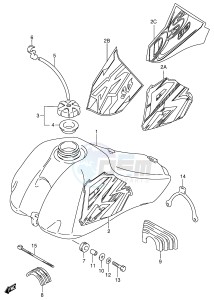 DS80 (E3-E28) drawing FUEL TANK (MODEL T V W X)