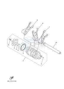 YZ250X (BJ41) drawing SHIFT CAM & FORK