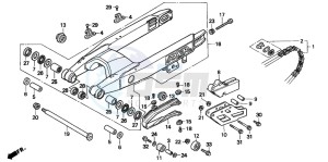 CR125R drawing SWINGARM (CR125RV)