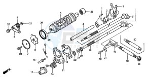 TRX450S drawing GEARSHIFT DRUM