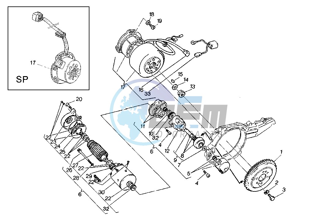 FLYWHEEL -STARTING MOTOR