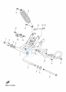 YFM90R (BD3F) drawing REAR ARM