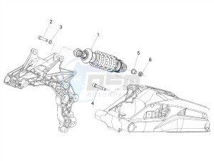 SHIVER 900 E4 ABS NAVI (NAFTA) drawing Shock absorber