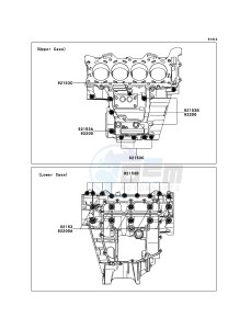 NINJA_ZX-6R ZX600RCF FR GB XX (EU ME A(FRICA) drawing Crankcase Bolt Pattern