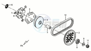 MIO 50 drawing CLUTCH / V BELT