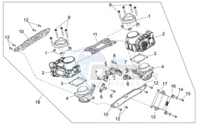 Shiver 750 drawing Throttle body