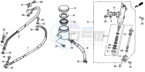 XL1000V VARADERO drawing REAR BRAKE MASTER CYLINDER